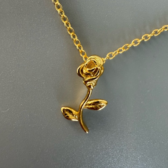 14k Gold Vermeil Rose Necklace – Dainty, Hypoallergenic, Gift for Her - Picture 9 of 11